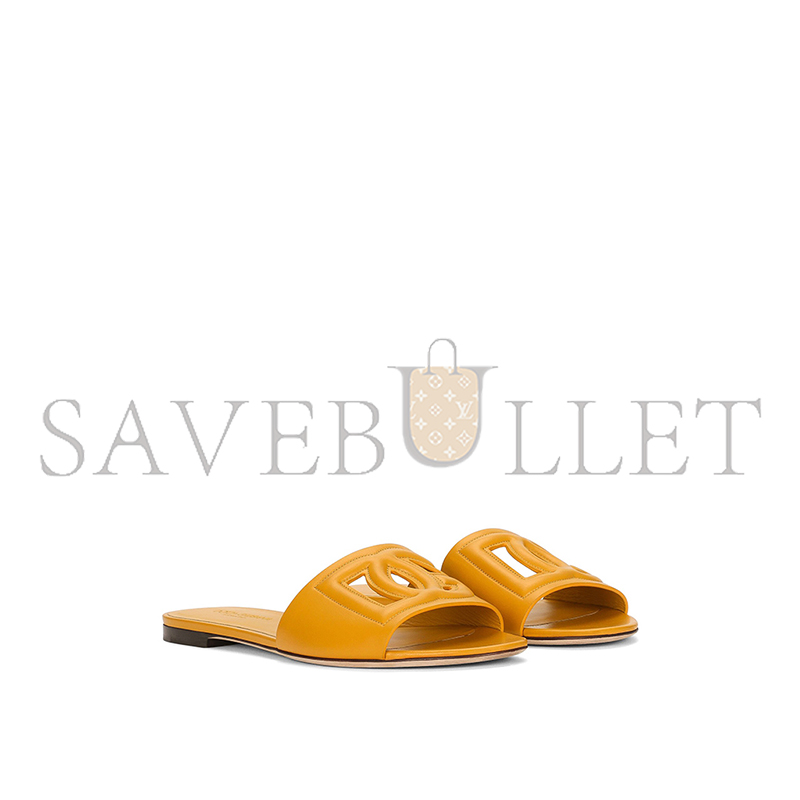 DOLCE GABBANA CALFSKIN SLIDERS WITH DG LOGO CQ0436AY32980220